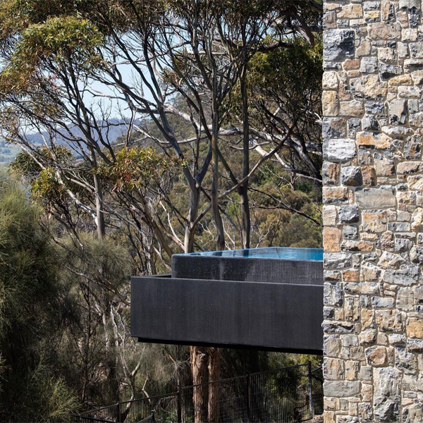 suspended infinity pool in a project by studio ilk