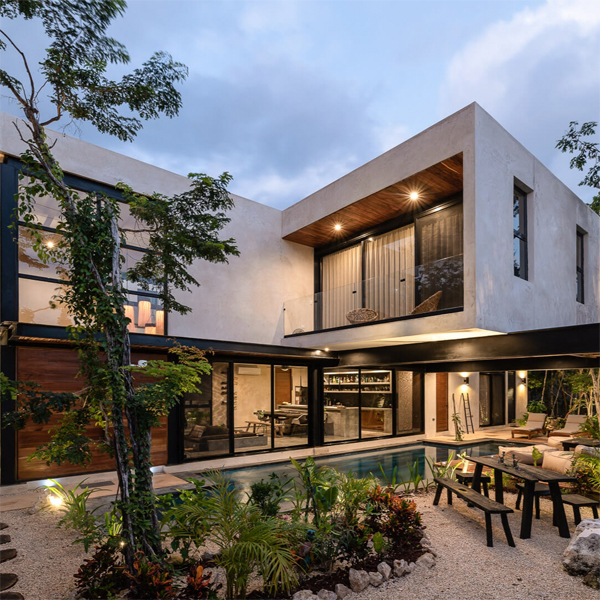 moderna piscina privada en un proyecto de Houses Tulum