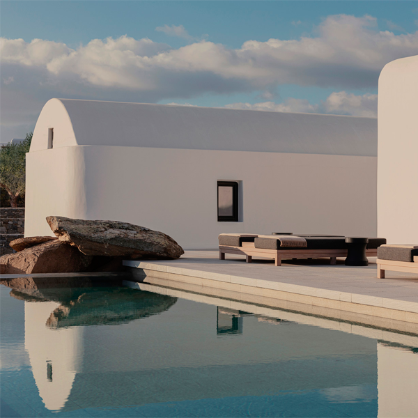 Render 3d de una piscina infinity por K-Studio