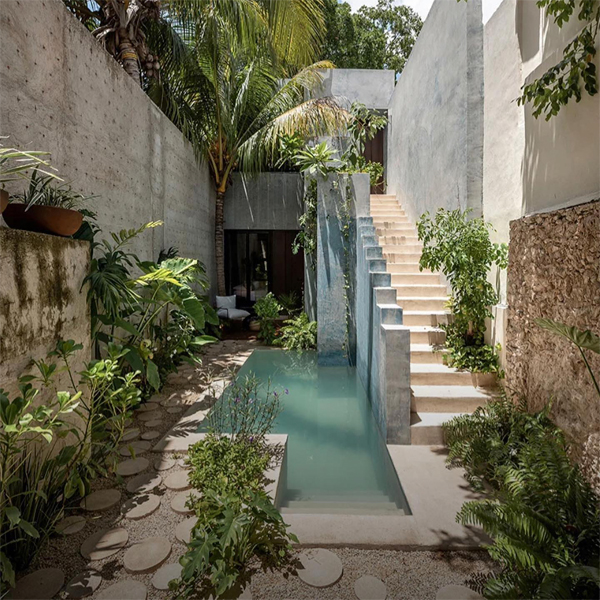 mini piscina y paisajismo en un proyecto de Workshop Arquitectos