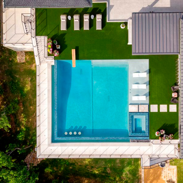 piscine vue drône