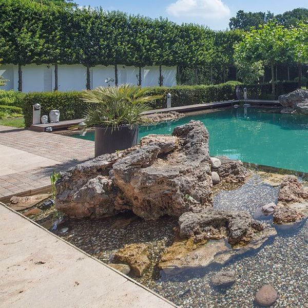 piscine naturelle dans le jardin d´une maison unifamiliale, par Garten Terpelle